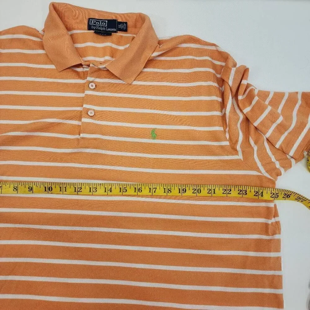 Polo Ralph Lauren Men's Size XL Polo Golf Fit Orange Stripe Shirt P13